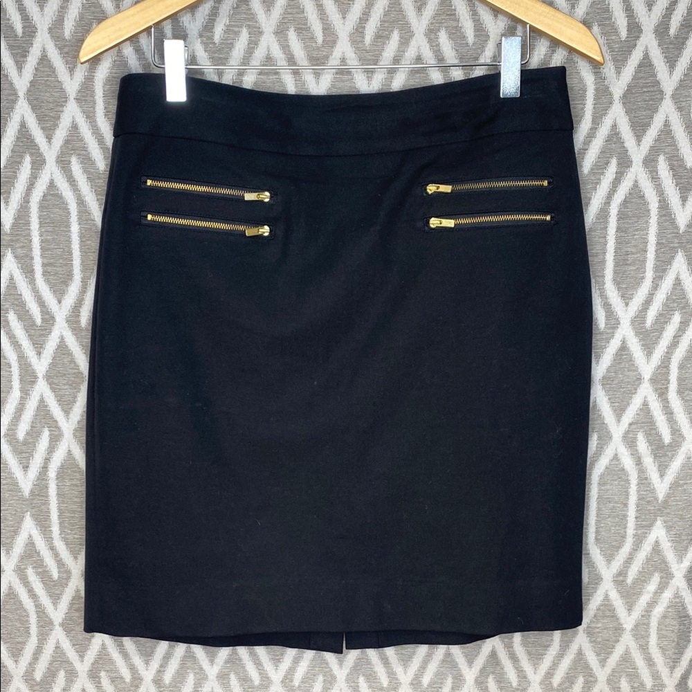 Banana Republic Black Gold Mini Pencil Skirt Size: 10